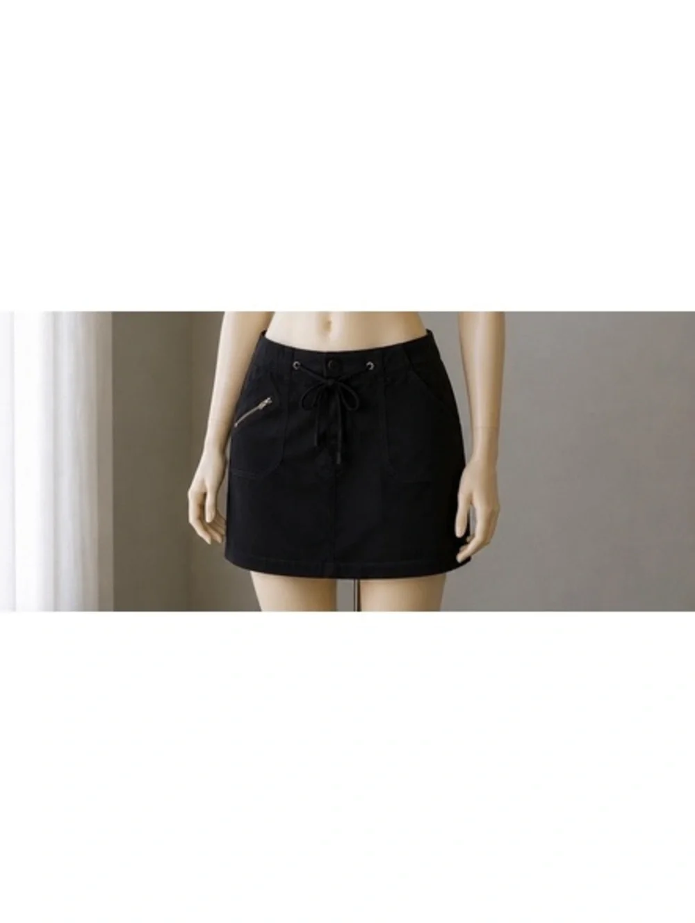 White Stag Women’s Black Utility Skort Size 16 Cotton Stretch Zip Pocket Casual